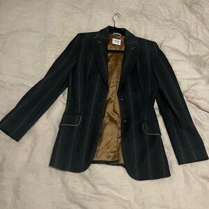 Classic Black Pinstripe Women's Blazer